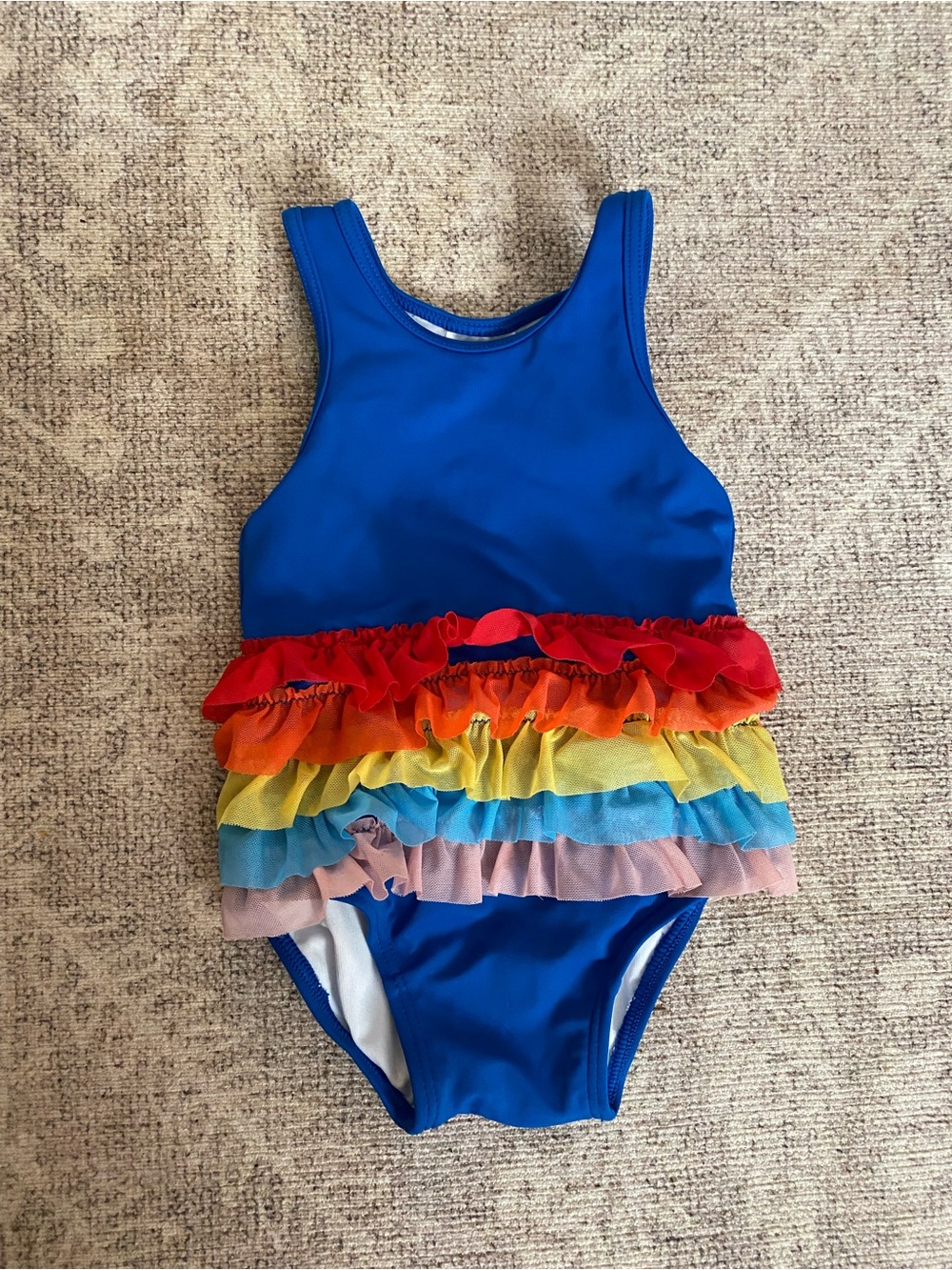 Hanna Andersson Sunblock Tulle One-Piece Swimsuit Girls 3-6 Months Colorful